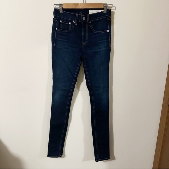 rag & bone Denim - Rag and Bone Womens High Rise Skinny Long Blue Jeans Sz. 24